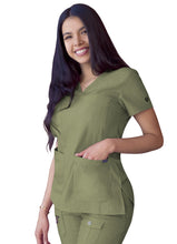 Load image into Gallery viewer, Women’s Sweetheart V-neck Scrub Top Heather PRO COLLECTION
