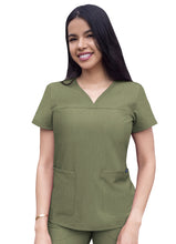 Load image into Gallery viewer, Women’s Sweetheart V-neck Scrub Top Heather PRO COLLECTION
